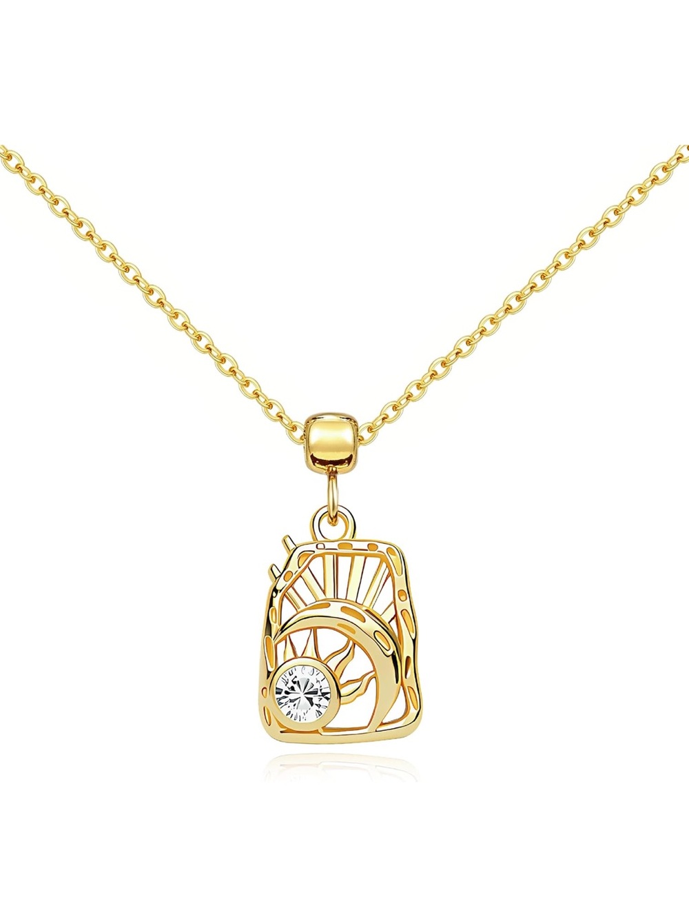 New Sunburst Pendant Necklace with Crystal